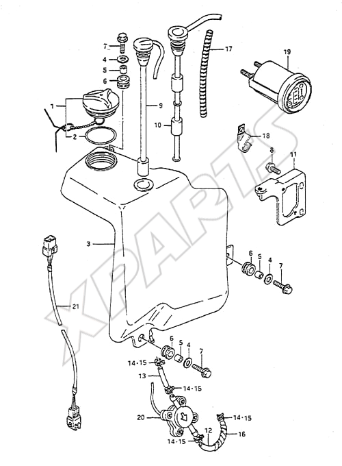  Oil Tank(1988 to 1994) til Suzuki motor